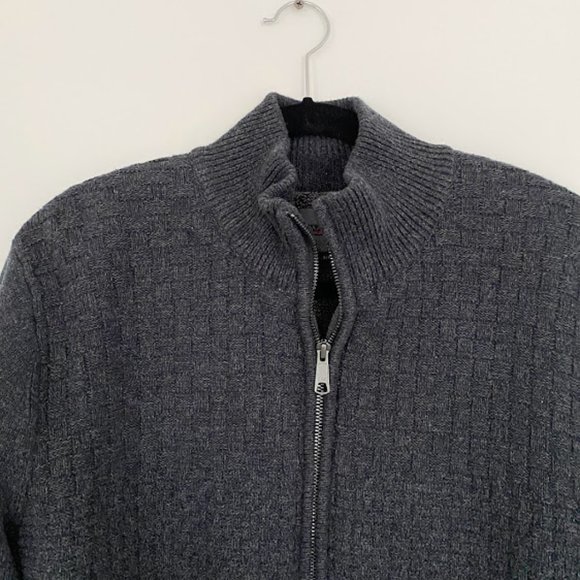 Men's Emanuel Ungaro Grey Zip Sweater - Picture 3 of 7